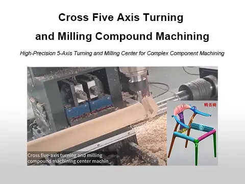 Cross five axis turning and milling compound machining center machinery