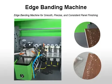 Edge banding machine Close-up of smooth edge