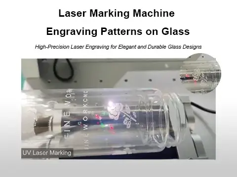 Laser Marking Machine Engraving Patterns on Glass