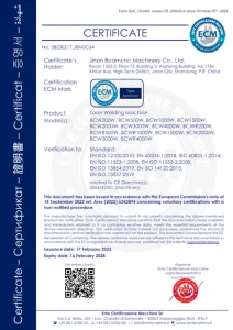 Laser Welding Machine CE certification
