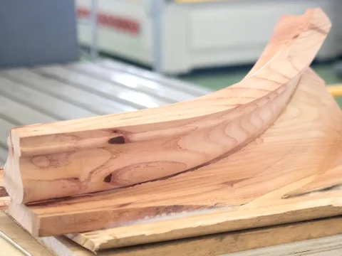 5 Axis CNC Router Curved Wood Piece
