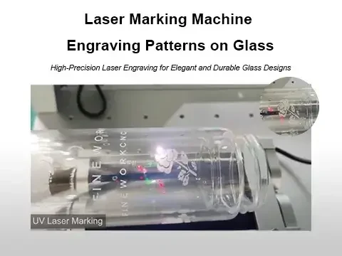 Laser Marking Machine Engraving Patterns on Glass